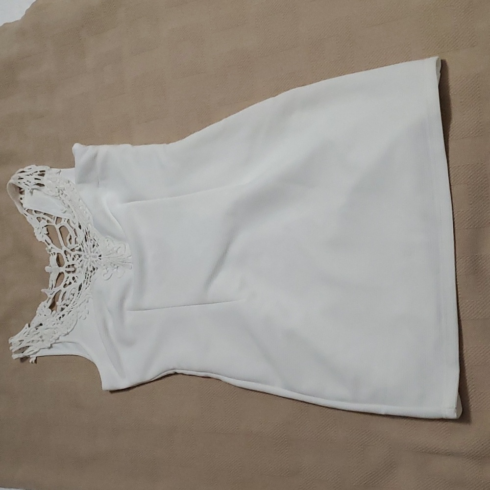 White size small dress, side zipper